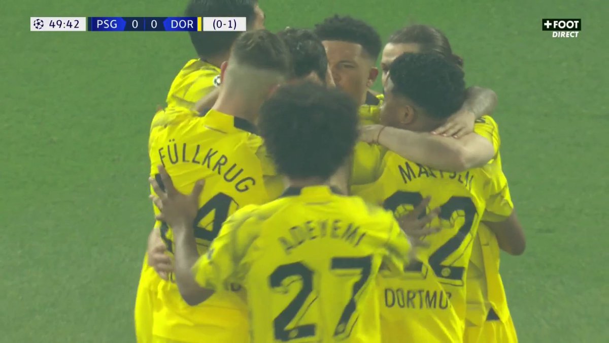 Catastrophe pour le PSG ! 😱 Hummels ouvre le score de la tête sur corner : il faut désormais deux buts aux Parisiens pour arracher les prolongations ! #PSGBVB | #UCL