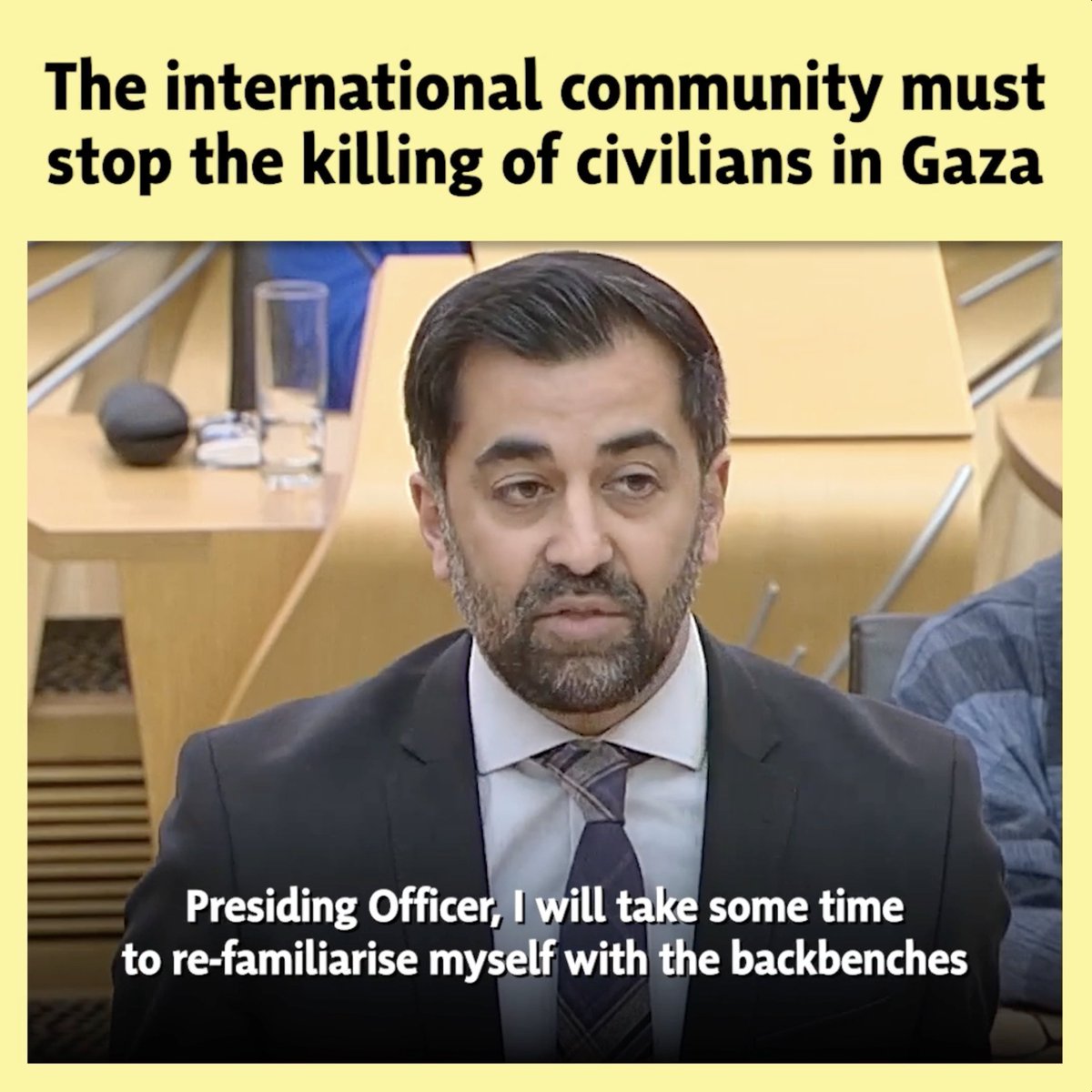 From Scottish Parliament's backbenches, I will continue to ensure I give a voice to the voiceless, at home and overseas. The massacre of innocent men, women and children in Gaza must stop. If the Israeli Government continues to defy the international community there must be consequences.