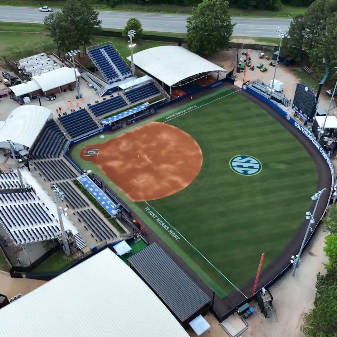 Suns out. Grass cut. Lines chalked. Softball on the Plains coming right up! 🙌 #SECSB x #SECTourney