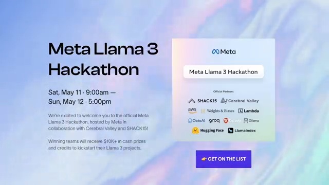 The Meta Llama 3 Hackathon is this weekend in SF with @Cerebral_Valley! Get on the list ➡️ What to expect • Two days of building alongside the best hackers in AI • Hands on support from the Llama team • Talks from some of the top names in the industry
