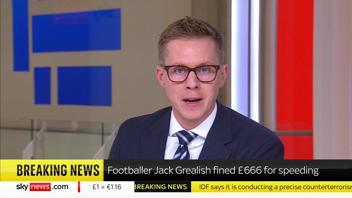 BREAKING: Footballer Jack Grealish has been fined £666 for speeding in July last year 📺 Sky 501, Virgin 602, Freeview 233 and YouTube