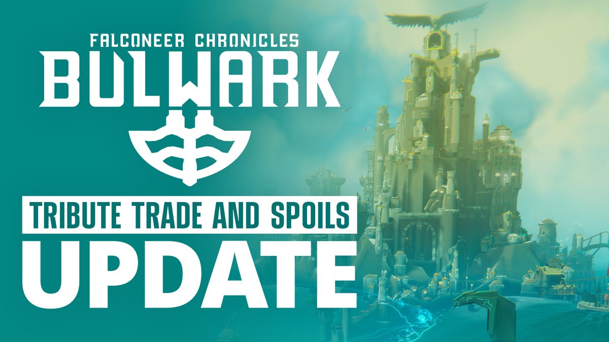 ✨ AHOY! ✨ Bulwark: Falconeer Chronicles, is receiving its first free Steam update. ‘Tribute, Trade and Splinters’, will have you plundering 'Splinters' from your foes and meeting Merchant Princes. Save a massive 20% off the game on STEAM from 6pm. #BuildYourBulwark