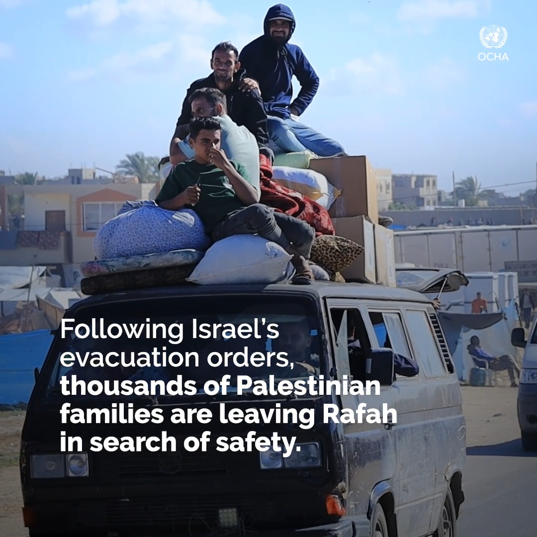 "Every day we are displaced. Every hour we are displaced." Tens of thousands of people in Rafah, in southern Gaza, are being forced to flee for safety. Despite obstacles, the UN continues working to provide assistance to those in need.