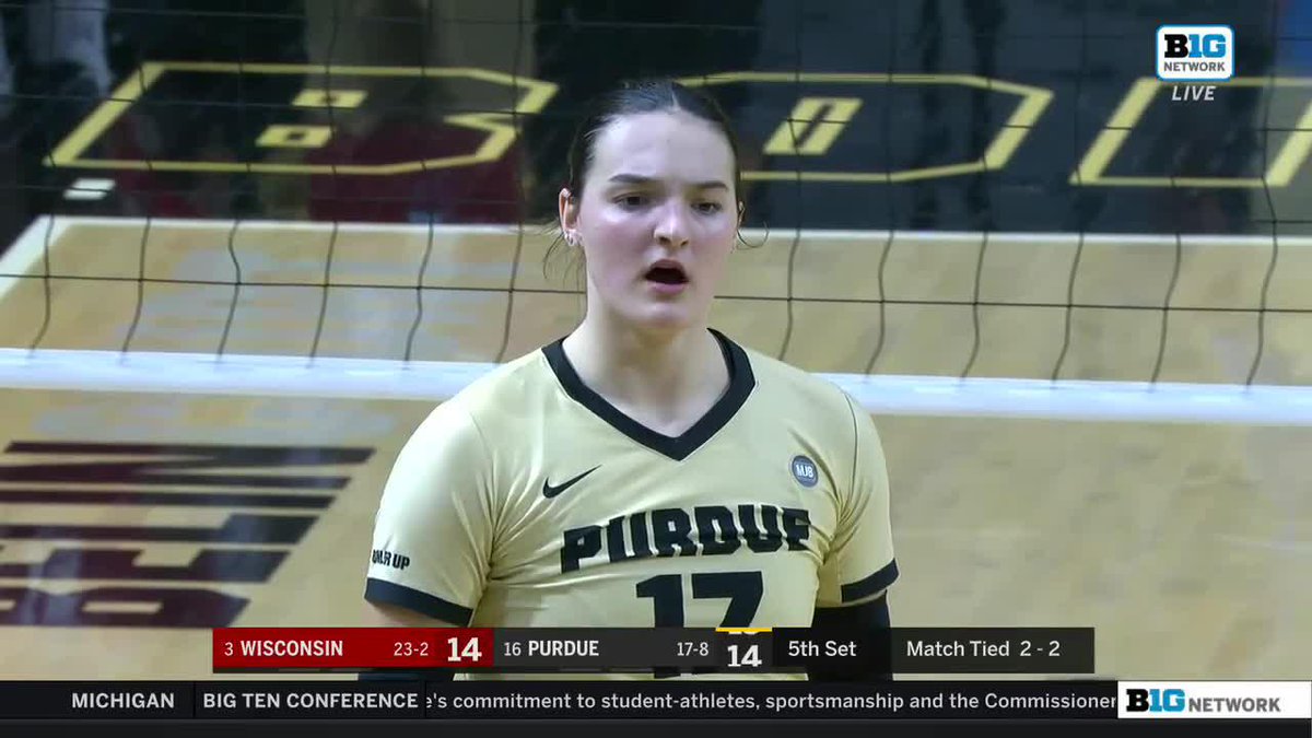 Eva Hudson (Eva Hudson) was at her best in last season's win vs. Wisconsin. Relive some of the Purdue Volleyball star's career-high 3️⃣0️⃣ kills. 👇 #WinningWednesday x #B1GVolleyball