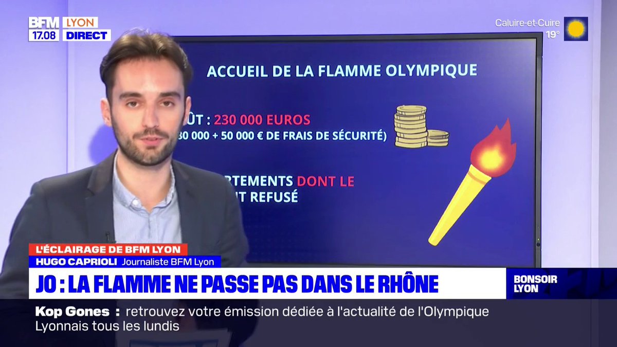 La flamme olympique ne passera pas par le Rhône pour rejoindre la capitale, car son accueil a été jugé trop coûteux