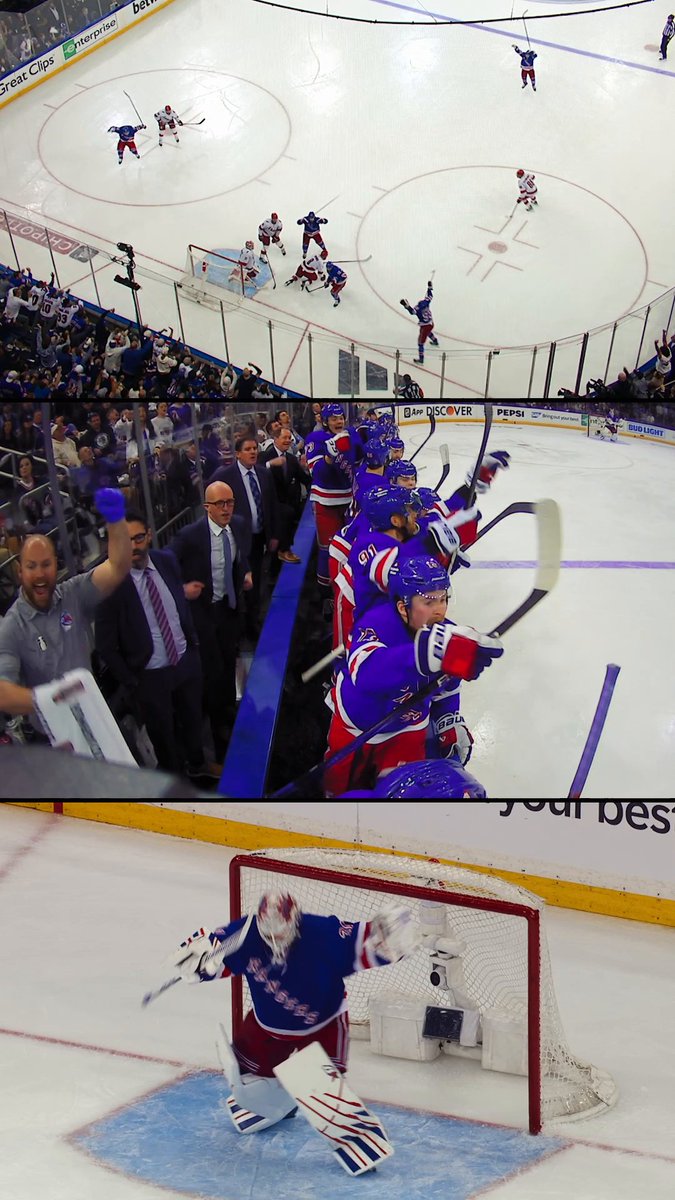 Double OT celebrations all around. 🥳 #StanleyCup 📺: New York Rangers vs. Carolina Hurricanes Game 3 tomorrow at 7p ET on NHLonTNT (truTV), @SportsonMax, Sportsnet, and TVA Sports