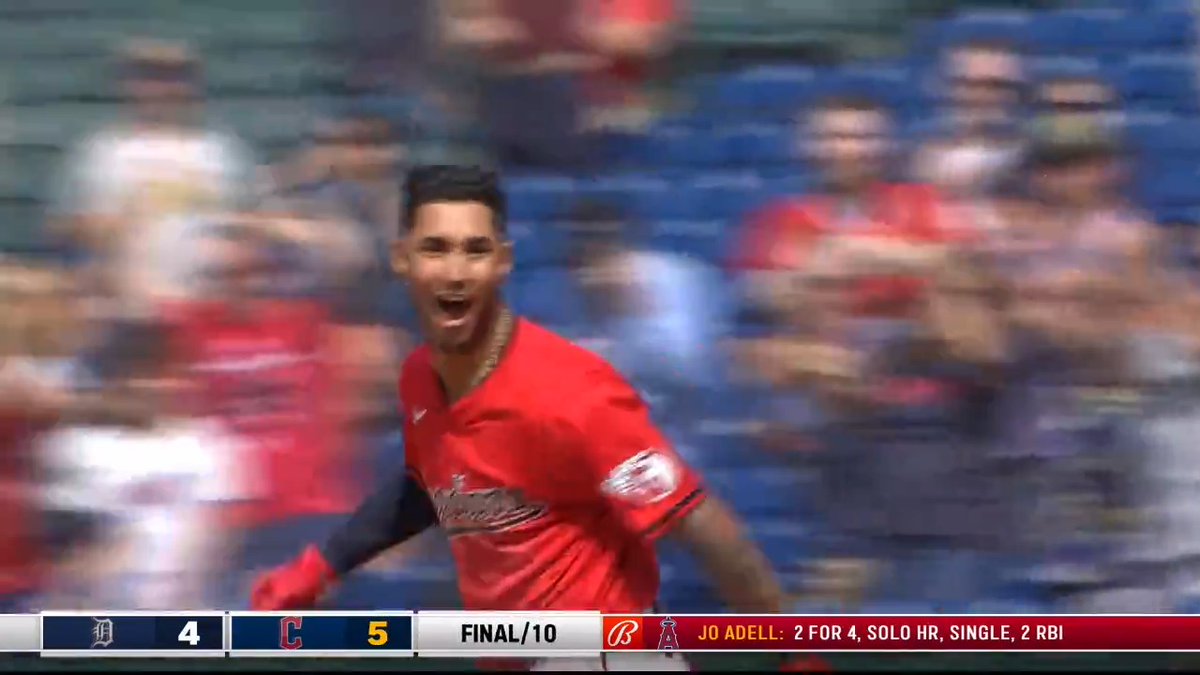 Tigers had five infielders so Brayan Rocchio simply hit it to the outfield