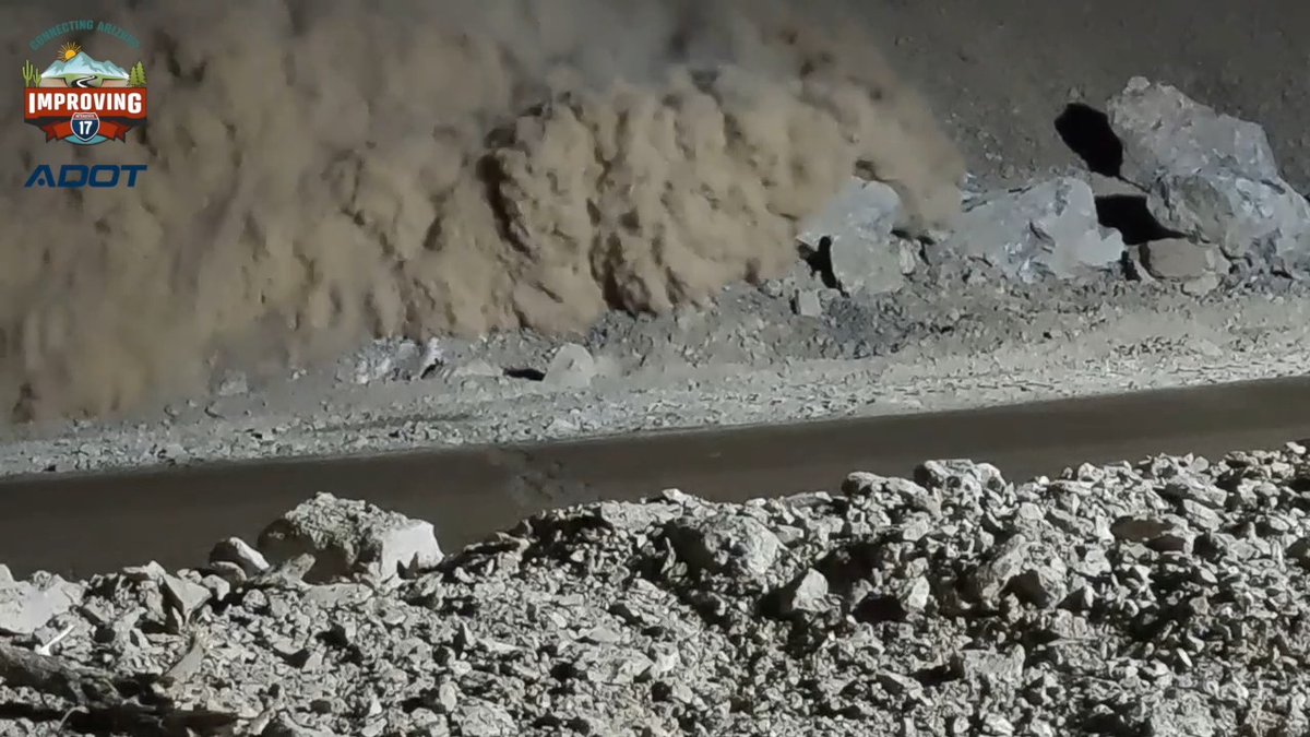 After 62 blasts, the #ImprovingI17 Project has completed rock blasting activities between Anthem Way and Sunset Point. Most of the material removed has been crushed and will be used throughout the 23 miles of new lanes. Now enjoy this musical compilation of some of the blasts.