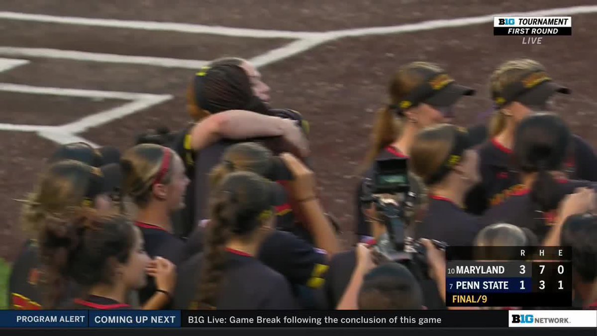 TERPS WIN. 🙌 Maryland Softball clinches their spot in the Big Ten Conference quarterfinals with a win over Penn State. #B1GSoftball