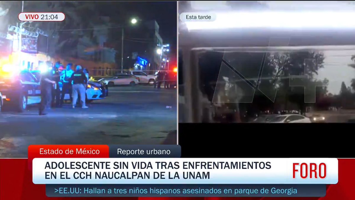 Un menor de edad falleció a las afueras del CCH Naucalpan tras un enfrentamientos a las afueras del plantel. Siete hombres y una mujer fueron detenidos y presentados al Ministerio Público como probables responsables de ataques peligrosos.