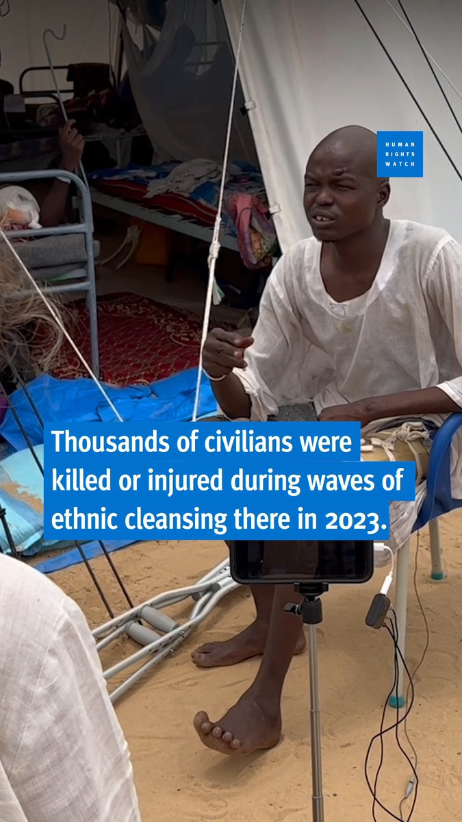 "When he shot me, I thought it was the end." Thousands of civilians were killed or injured during waves of ethnic cleansing in El Geneina, capital of Sudan’s West Darfur state. New report from HRW: