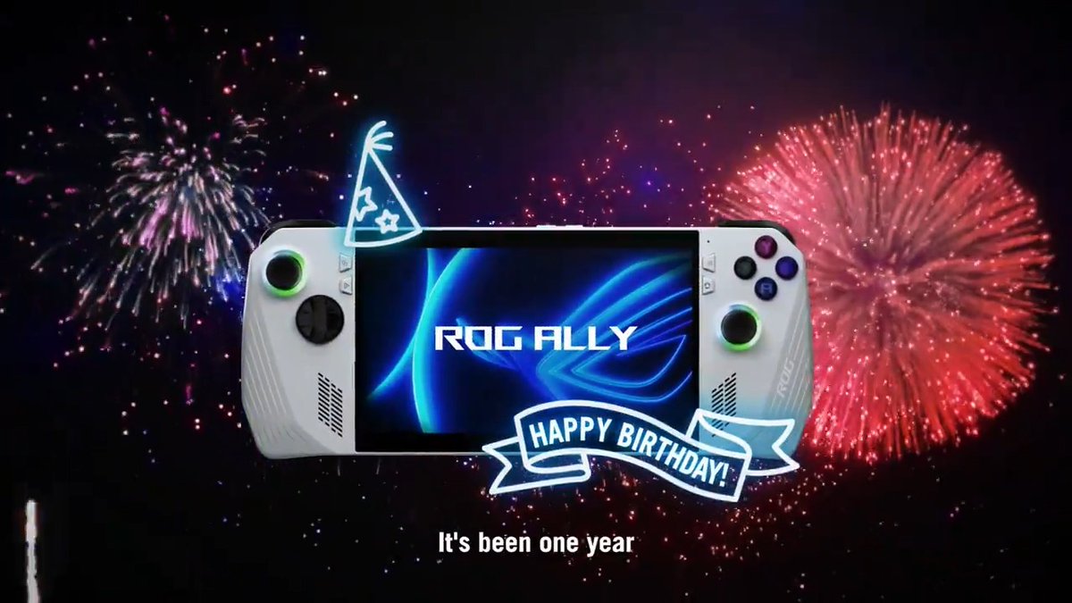 This week marks the first year since the announcement of the #ROGAlly in 2023. We've spent the last year making the Ally even better with new features and updates, but there's one other thing that truly makes what the Ally is today: You! Thank you, and #HappyBirthdayROGAlly !