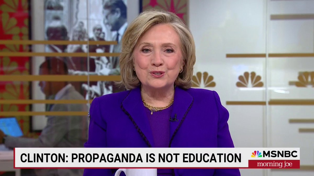 "Propaganda is not education... Anybody who is teaching in a university or anyone who is putting content on social media should be held responsible for what they include and what they exclude." — Hillary Clinton on teaching history and responsible social media use