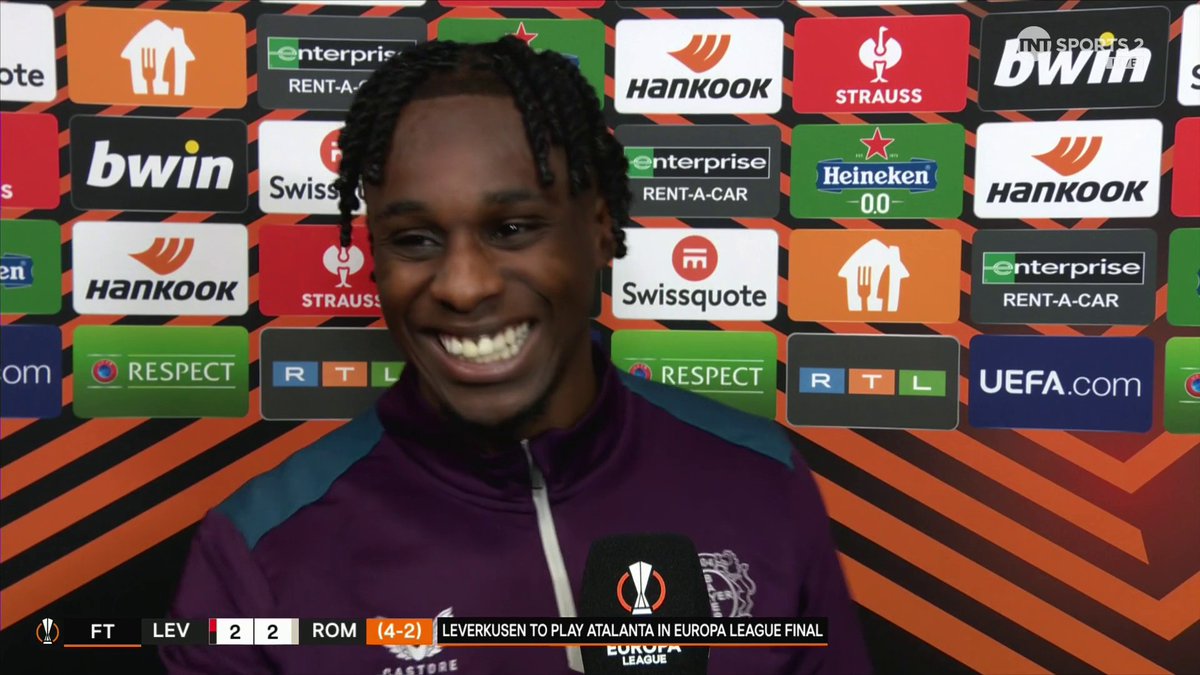 "It's the best feeling." 😊 What a delightful character Jeremie Frimpong is. Smiling from ear to ear ❤️ 🎙️ Matt Smith