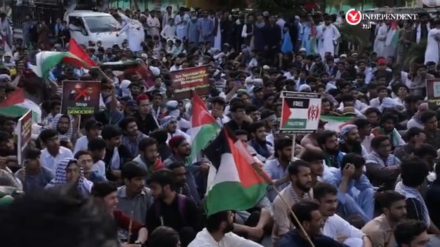 اسلام آباد: اسلامی جمعیت طلبہ کی غزہ کے حق میں ریلی دھرنے میں تبدیل، پولیس کے ساتھ تصادم