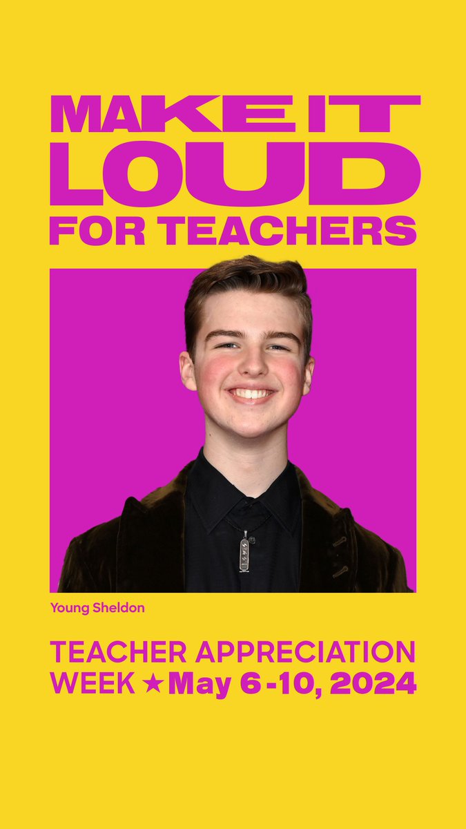 In celebration of #TeacherAppreciationWeek and the series finale for Young Sheldon, the Chuck Lorre Family Foundation is DOUBLING donations to STEM projects! Support the next generation of โSheldonsโ: Thank you Iain Armitage for celebrating teachers!