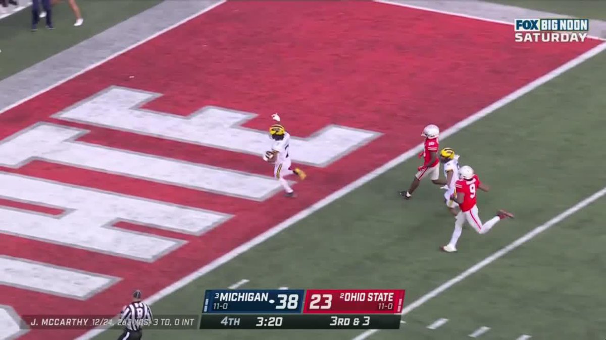 Please enjoy this video of EA Sports College Football 25 cover athlete Donovan Edwards running for 75-yard and 85-yard touchdowns with a cast on his dominant hand in the second-ever 11-0 vs. 11-0 matchup in the history of the Michigan-Ohio State rivalry.