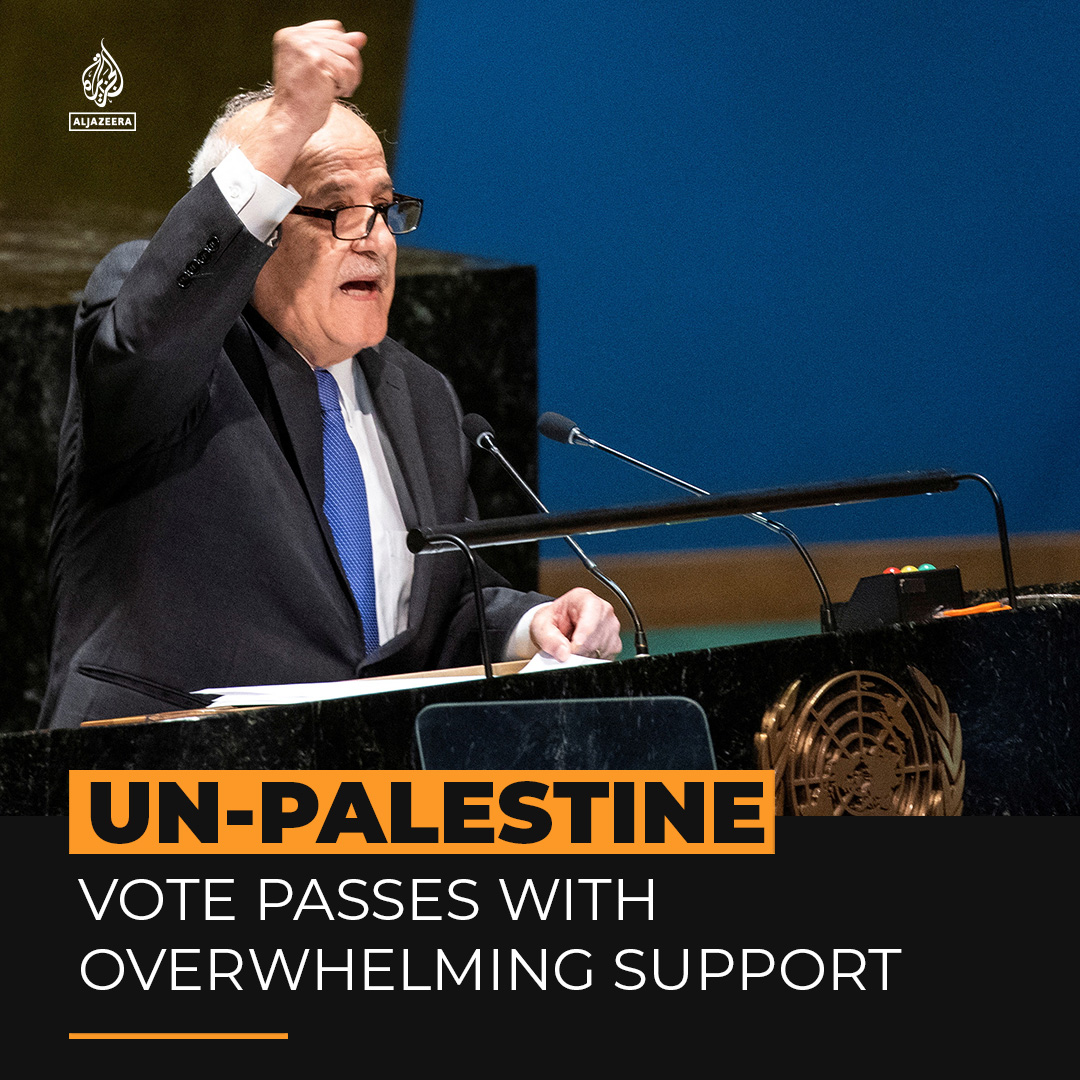 Palestine has been granted expanded rights and privileges at the UN with overwhelming support. 143 nations voted in favour, with 9 against and 25 abstentions. Although upgraded, the new status does not allow Palestine to vote with the same rights as full member states.