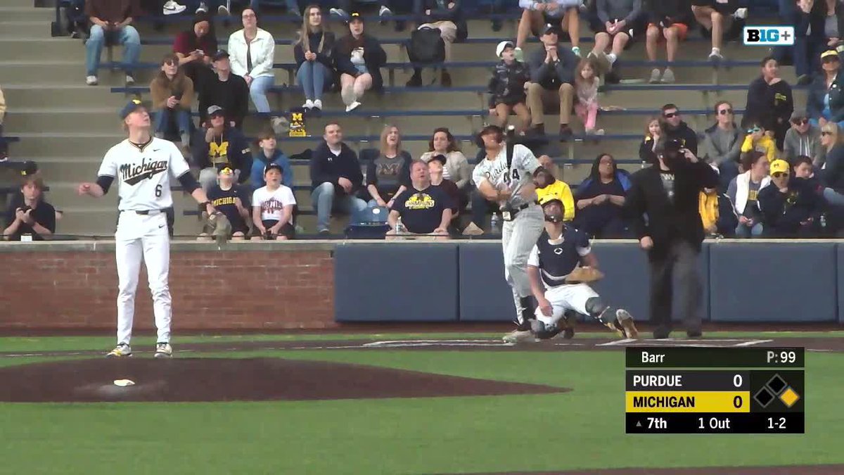 ⬇️5th: Rob HR to keep game scoreless ⬆️7th: Crush HR to open scoring ⬆️9th: Hit another HR for insurance Keenan Spence played a gigantic role in Purdue Baseball's big win at Michigan. 👇 #B1GBaseball