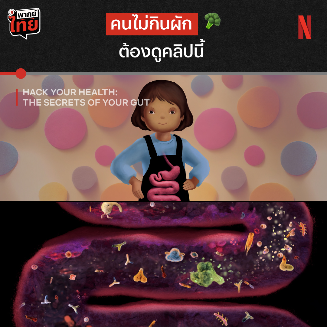 ดูแล้วหาผักมากินแทบไม่ทันน เพราะนี่คือสารคดี ‘Hack Your Health: The Secrets of Your Gut’ ที่จะพาไปส่องระบบย่อยอาหารถึงแก่นแบบเข้าใจง่าย เติมอาหารสมองแล้ว เย็นนี้อย่าลืมเติมผักเข้าร่างกายด้วยนะ :q #HackYourHealthTheSecretsOfYourGut #NetflixTH