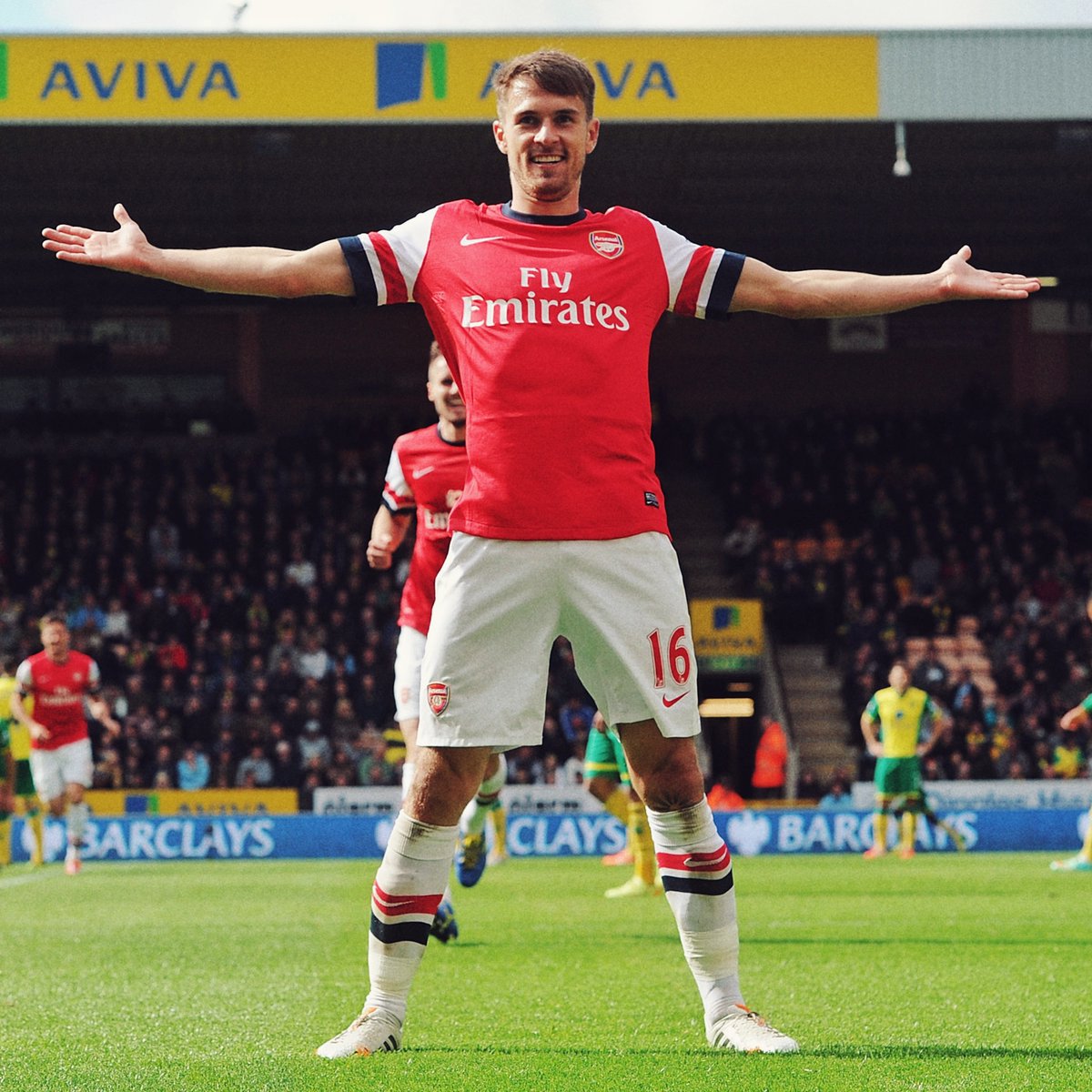 ⏪ On this day in 2014... Aaron Ramsey produced this stunning volley at Norwich 😲