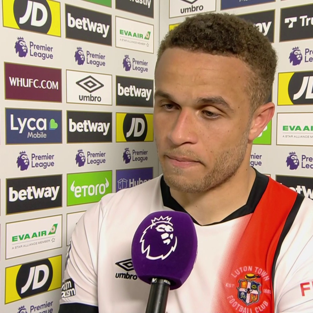 "It is a bit emotional" 🟠 Luton striker Carlton Morris thanks the fans after the defeat to West Ham and says watching Wolves' mental health awareness video "touched a nerve" ❤️