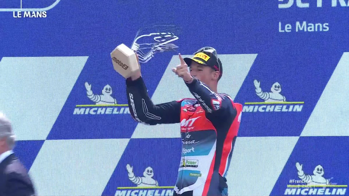 Super well deserved 🔝 Sergio García Dols gets his trophy 🏆 #FrenchGP 🇫🇷