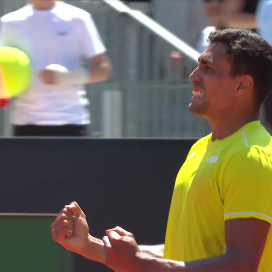 Monstro Monteiro 💪🇧🇷 Qualifier Thiago Monteiro defeats Kecmanovic 6-2 4-6 7-6 and becomes the FIRST Brazilian to reach an ATP Masters 1000 Round 16 since 2016! 🇧🇷 #IBI24