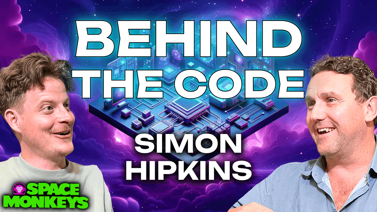S P A C E M O N K E Y S ˄͎ Podcast Behind the Code II → Documenting DOT feat. Simon Hipkins w/ Jay Chrawnna Show Notes: Today we Blast Off with Simon Hipkins of Key Pictures who's been documenting the evolution of Polkadot, it's key figures, and story in the popular Behind the Code series. Behind the Code II - Episode 1 is premiering May 16th on the main Polkadot social accounts! Timestamps: 0:00 - Gavin 8:37 - Characters 10:10 - Behind the Code I 11:58 - Making Films 21:15 - Headaches 22:21 - Behind the Code II 30:04 - Web3 Thinkers
