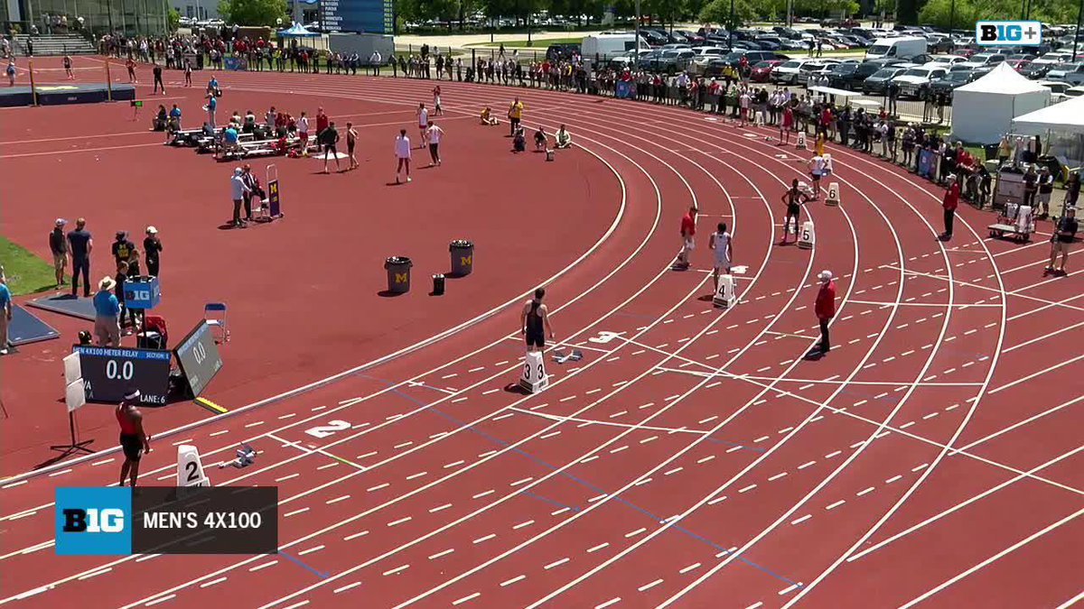 𝗙𝗹𝘆, 𝗛𝗮𝘄𝗸𝘀, 𝗙𝗹𝘆! Kalen Walker, Gratt Reed, De'Andre Stapleton Jr. and Damoy Allen are B1G Champs in the men's 4x100 🥇 #Hawkeyes x #B1GTF