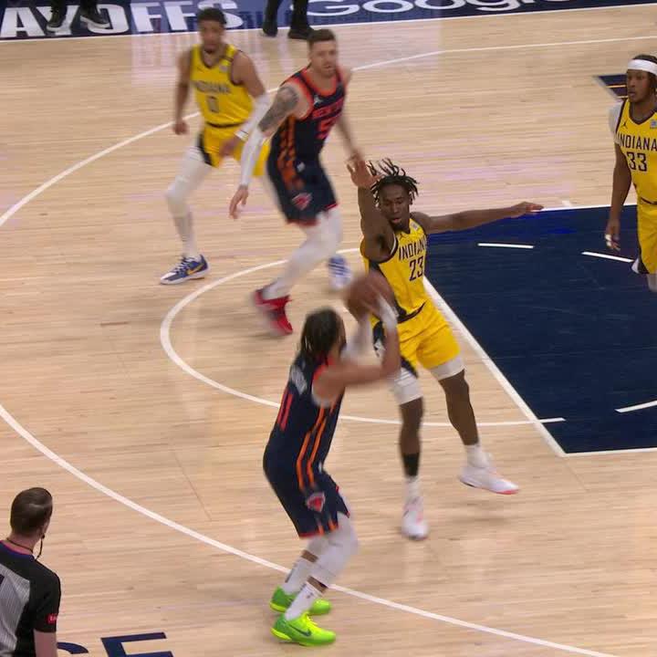 Jalen Brunson appeared to be hobbling after this possession.