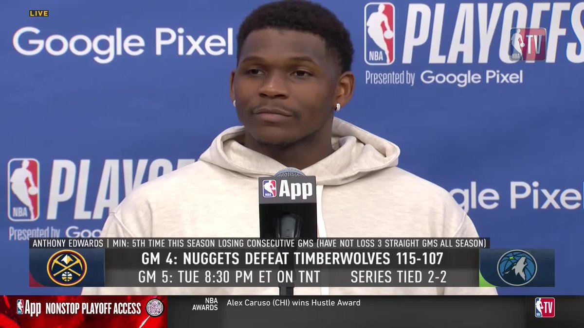 "I don't think they got any momentum... At this point, it's just whoever wins two games... We're competing at the highest level... If we played tomorrow, I'd be ready." 🍿 Ant-Man is already locked in for Game 5