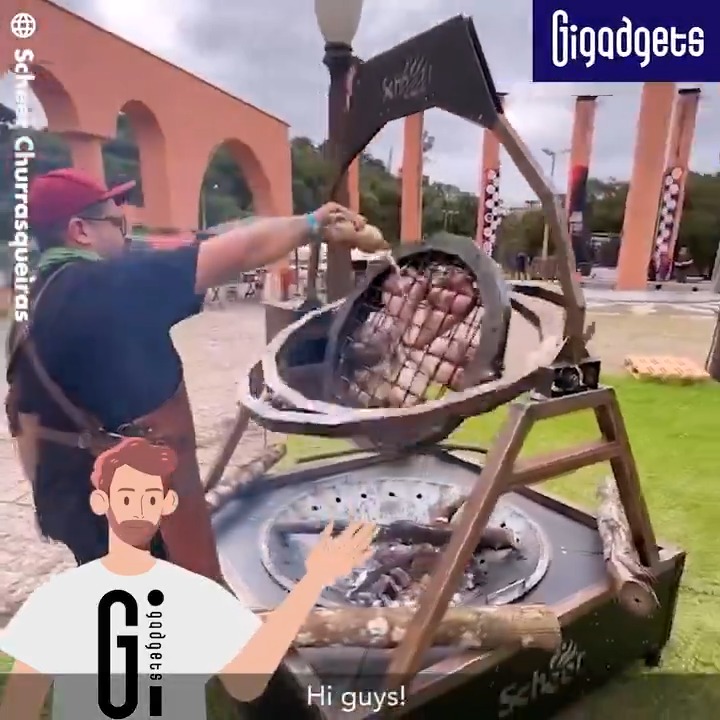 This is how an astrologer cooks meat. #gigadgets #grills #bbqlife #innovation #barbecue