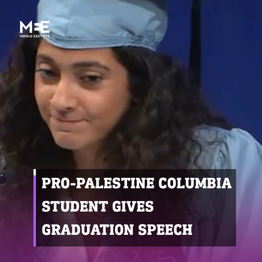 Tamara Rasamny, a student at Columbia University who was arrested in April while participating in a pro-Palestine protest encampment on campus, was allowed to graduate and give her speech on Saturday.