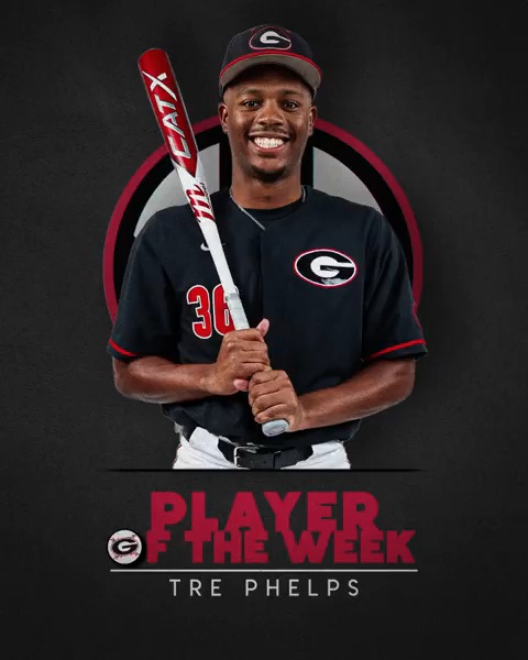 ⚾️ WK13 | SEC Baseball Weekly Awards PLAYER: Tre Phelps Georgia Baseball x #SECBSB