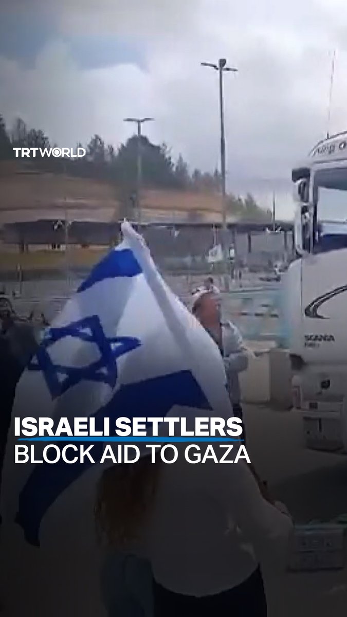 Illegal Israeli settlers attack aid convoy on the way to Gaza, vandalising the trucks in the occupied West Bank