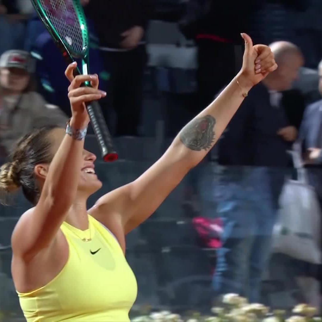 Midnight Madness 🤯 Sabalenka Aryna leaves it ALL out on the court and defeats Svitolina in a high intensity three set thriller 4-6, 6-1, 7-6(7)! #IBI24