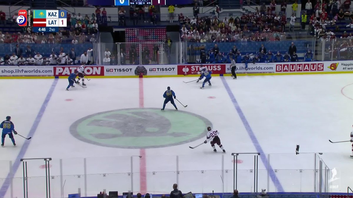 🚨How about that for Haralds Egle's first goal of #MensWorlds 👌Latvia leads 0-2! #KAZLAT LV Hokeja federācija