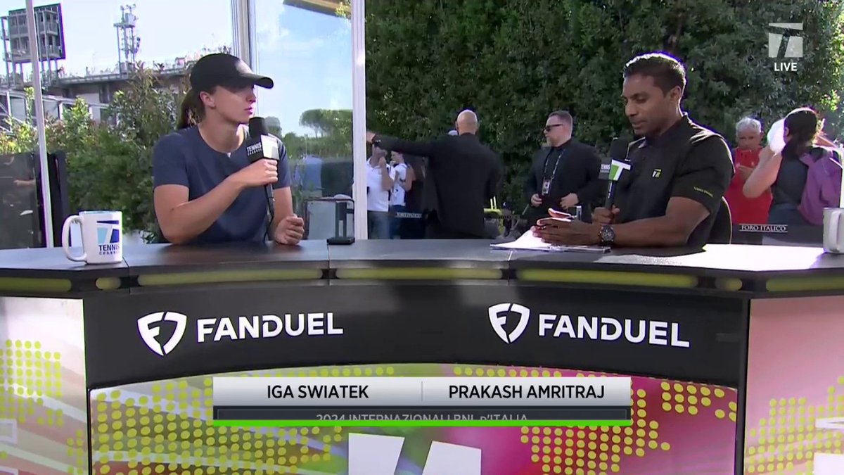 Looking for her third title in Rome 👑 Iga Świątek talks about her quarterfinal win over Madison Keys and her favorite Taylor Swift songs off the new album! #IBI24