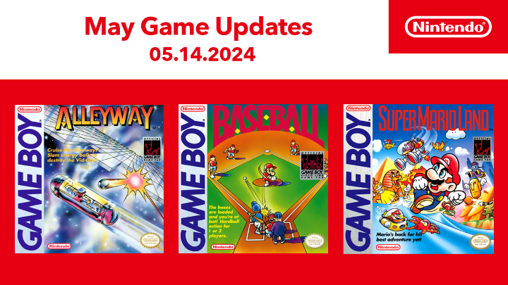Three classic games are now available to play for #NintendoSwitchOnline members! #GameBoy: ☑️ Super Mario Land ☑️ Alleyway ☑️ Baseball