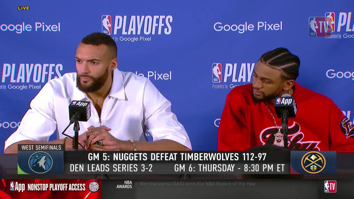 Rudy Gobert discusses the matchup with Nikola Jokić in Game 5