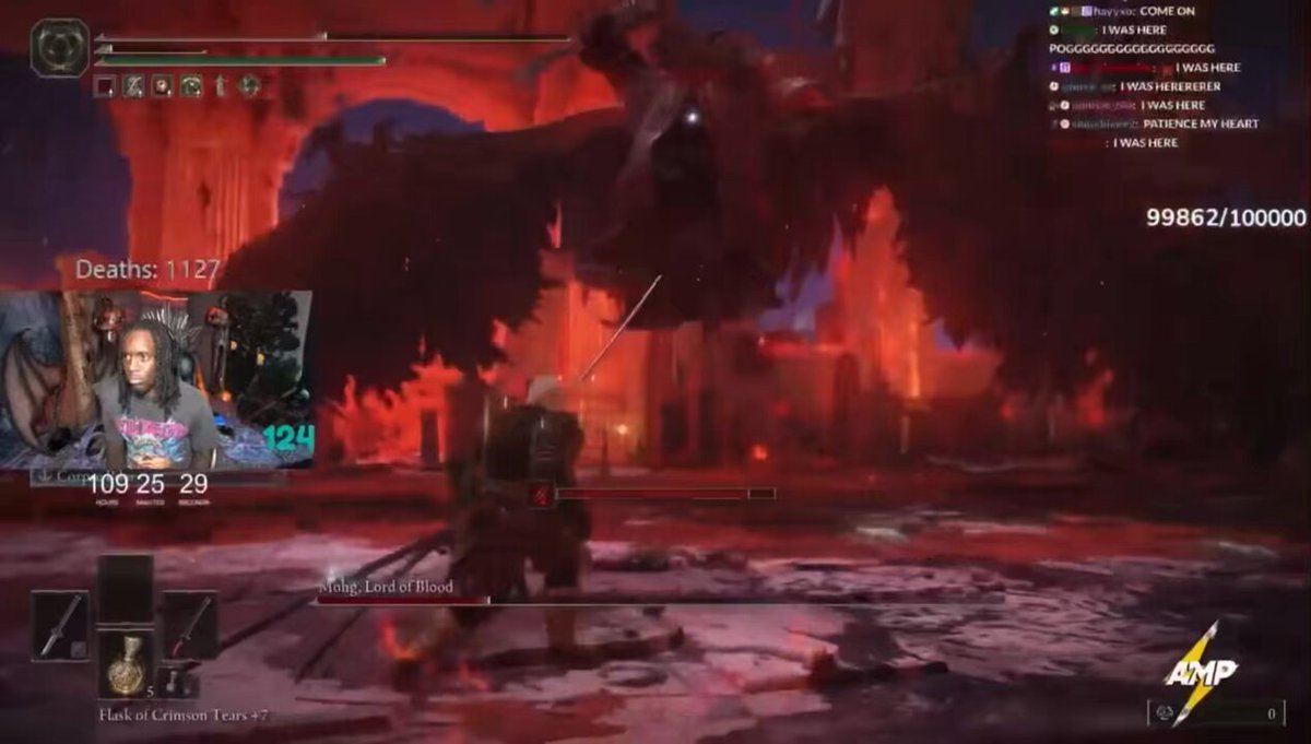 Kai Cenat has defeated “Mogh Lord of Blood” at 1127 Deaths and nearly 110 hours😭🔥