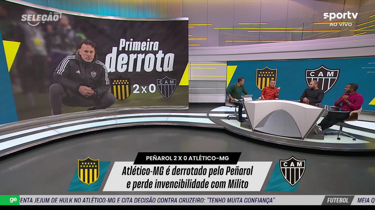 "Ninguém teve três anos de alto nível como o Hulk" O #seleçãosportv falou sobre a atual fase do atacante do Atlético-MG, que segue sem gols desde a decisão do Mineiro