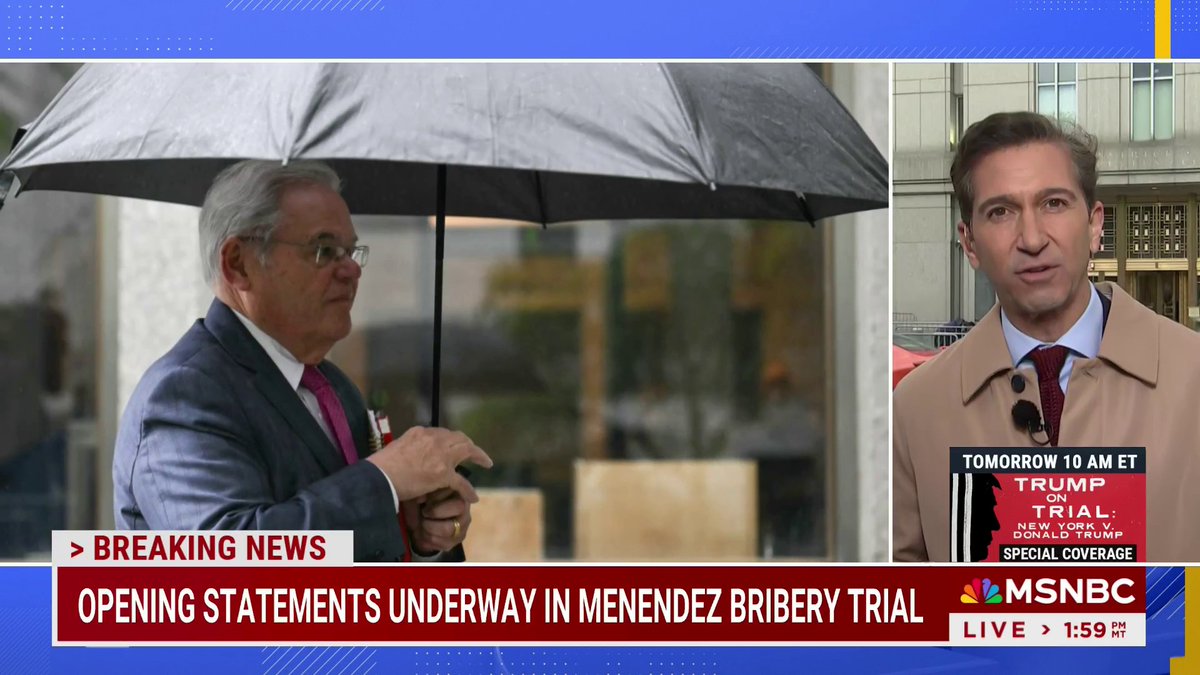 HAPPENING NOW: Opening statements underway in the Menendez bribery trial. Ken Dilanian Commentary has the latest.