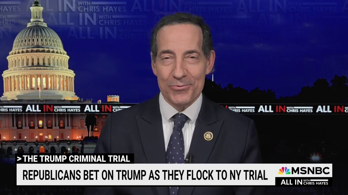 WATCH-- Rep. Jamie Raskin on Republicans flocking to Trump's trial: "I think it's a good thing that they are identifying themselves, the people who have completely allowed Donald Trump to devour their critical thinking skills and their political and moral independence."
