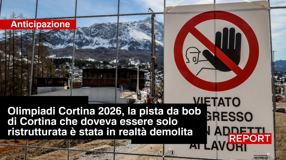 Per le Olimpiadi invernali 2026, la vecchia pista da bob di Cortina andava solo ristrutturata, invece nel 2023 è stata demolita per costruirne una nuova di zecca. Abbiamo chiesto spiegazioni al riguardo al Ministro delle Infrastrutture Salvini. Domenica alle 20.55 su #Rai3 👇