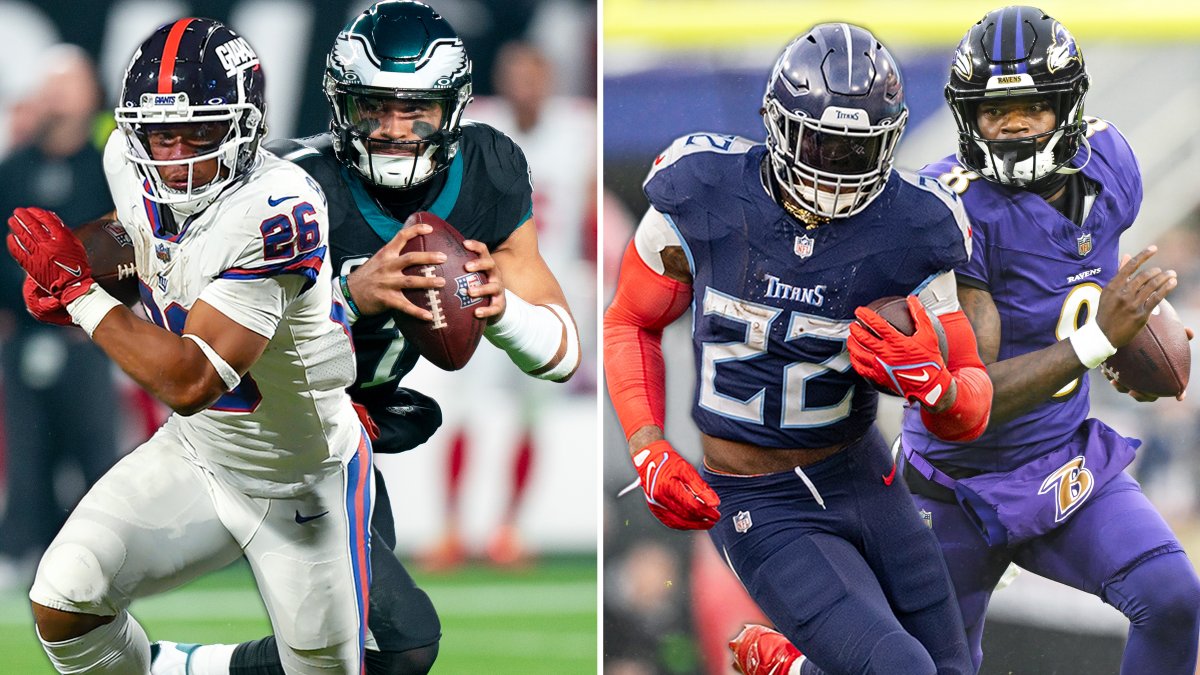 Jalen Hurts & Saquon Barkley vs. Lamar Jackson & Derrick Henry. Which duo will walk out of that game with more rushing yards? ✍️