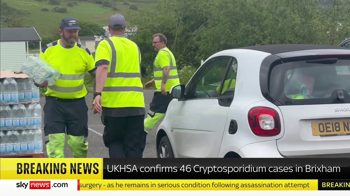 BREAKING: The confirmed cases of a waterborne disease caused by a parasite have more than doubled. There are 46 cases of cryptosporidiosis, a diarrhoeal illness, the UK Health Security Agency has said. 📺 Sky 501