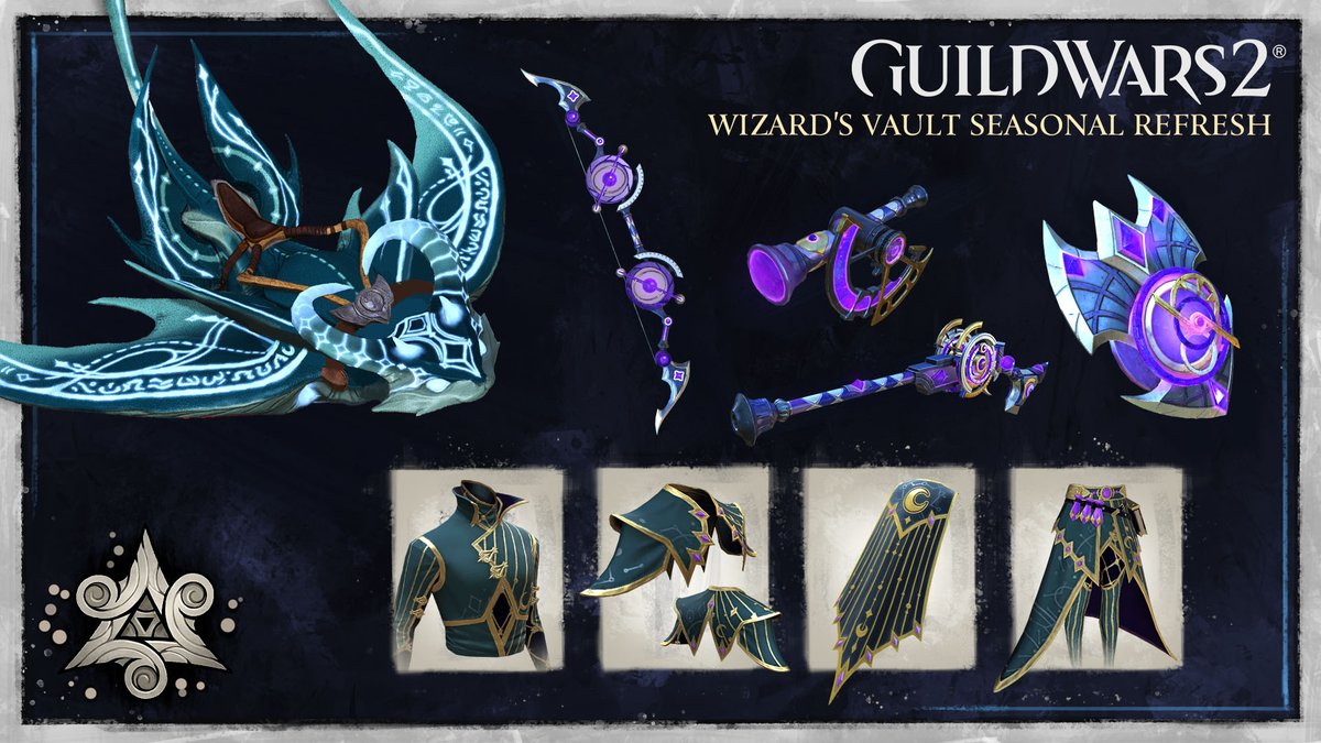 🔮Look into the future and sneak a peek at the Wizard's Vault rewards refresh coming May 21 to #GuildWars2! ✨