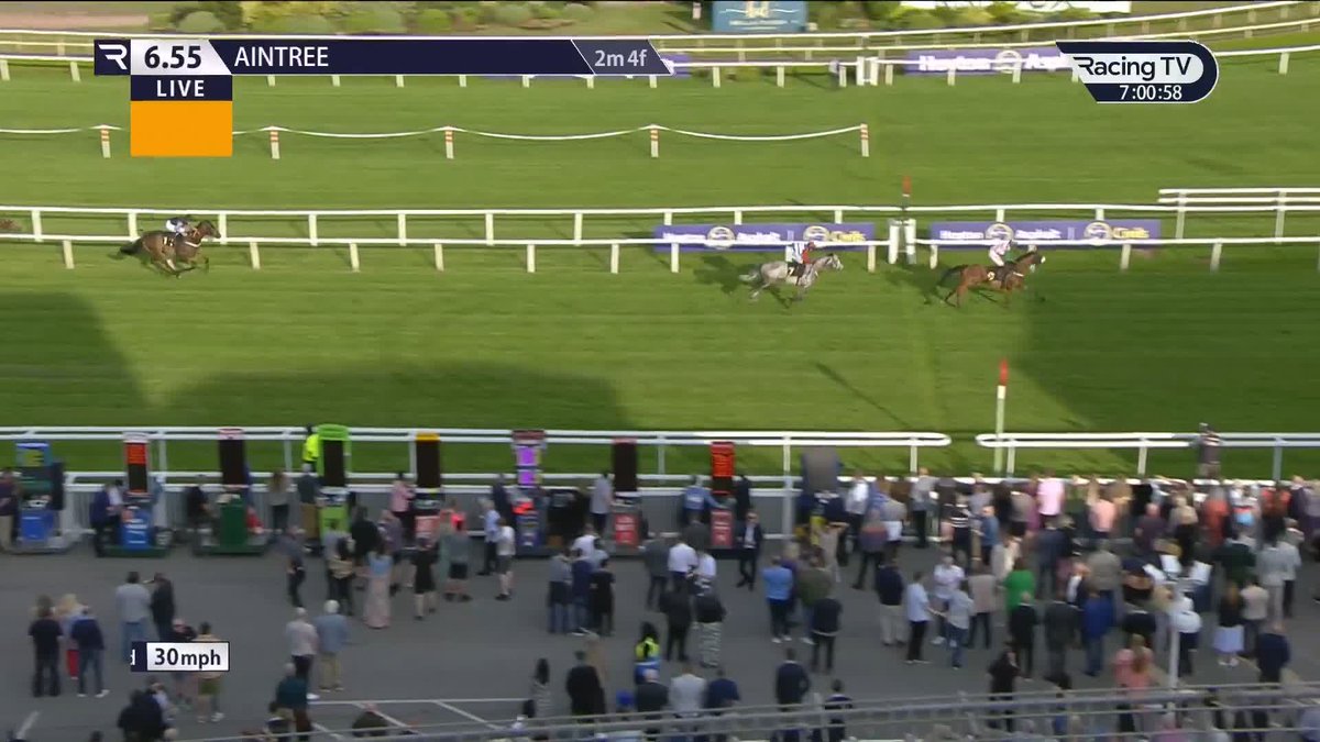 Who saw that coming? 🤔 Pyramid Place, on his first start for Harriet Dickin, lands a stunning 66-1 success under Bradley Harris in the Positive Futures Liverpool Handicap Hurdle 👏👏